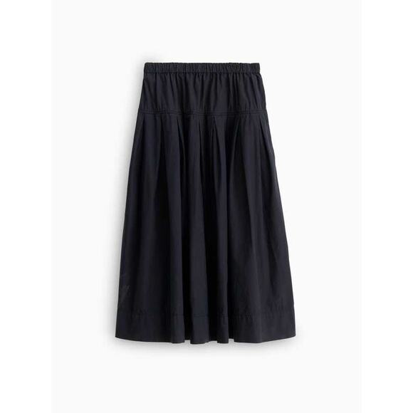 NWT Alex Mill June Pull On Midi Skirt Paper Cotton Women's Black Size XS - Picture 1 of 6